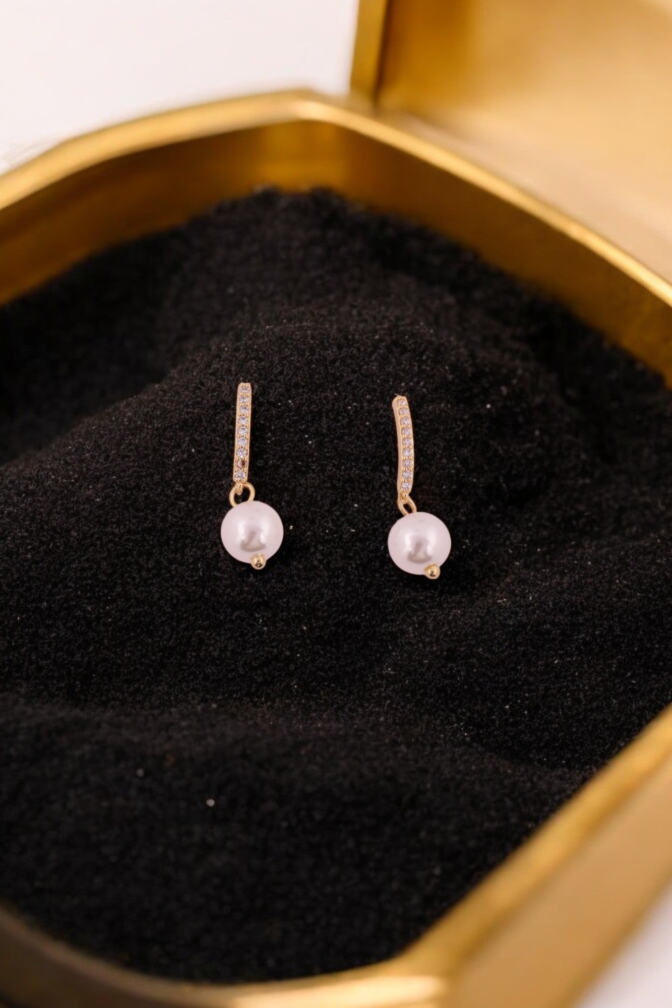 Elegant Pearl Drop Earrings - Amulya Gems