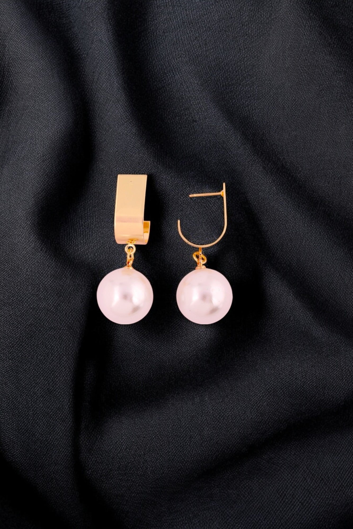 Luxe Gold Pearl Drop Earrings - Amulya Gems