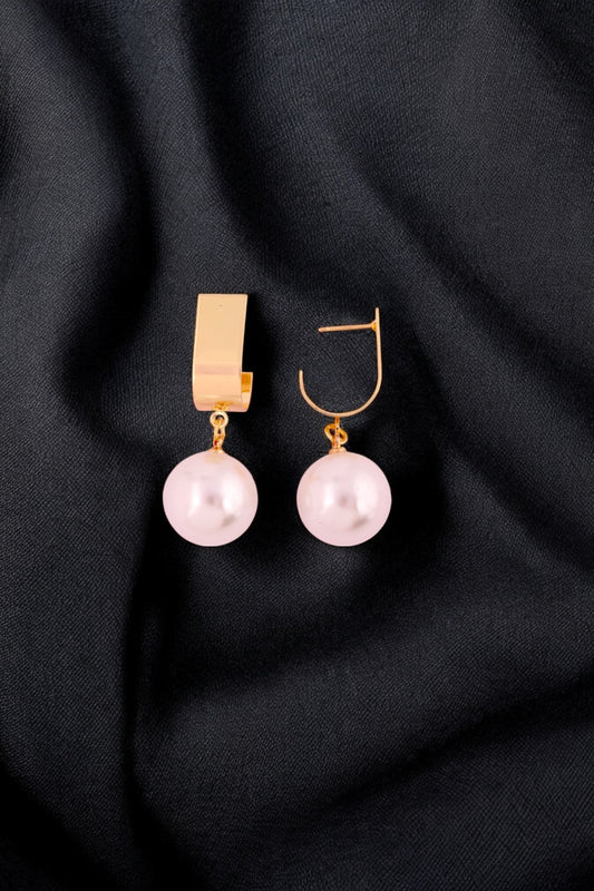 Luxe Gold Pearl Drop Earrings - Amulya Gems