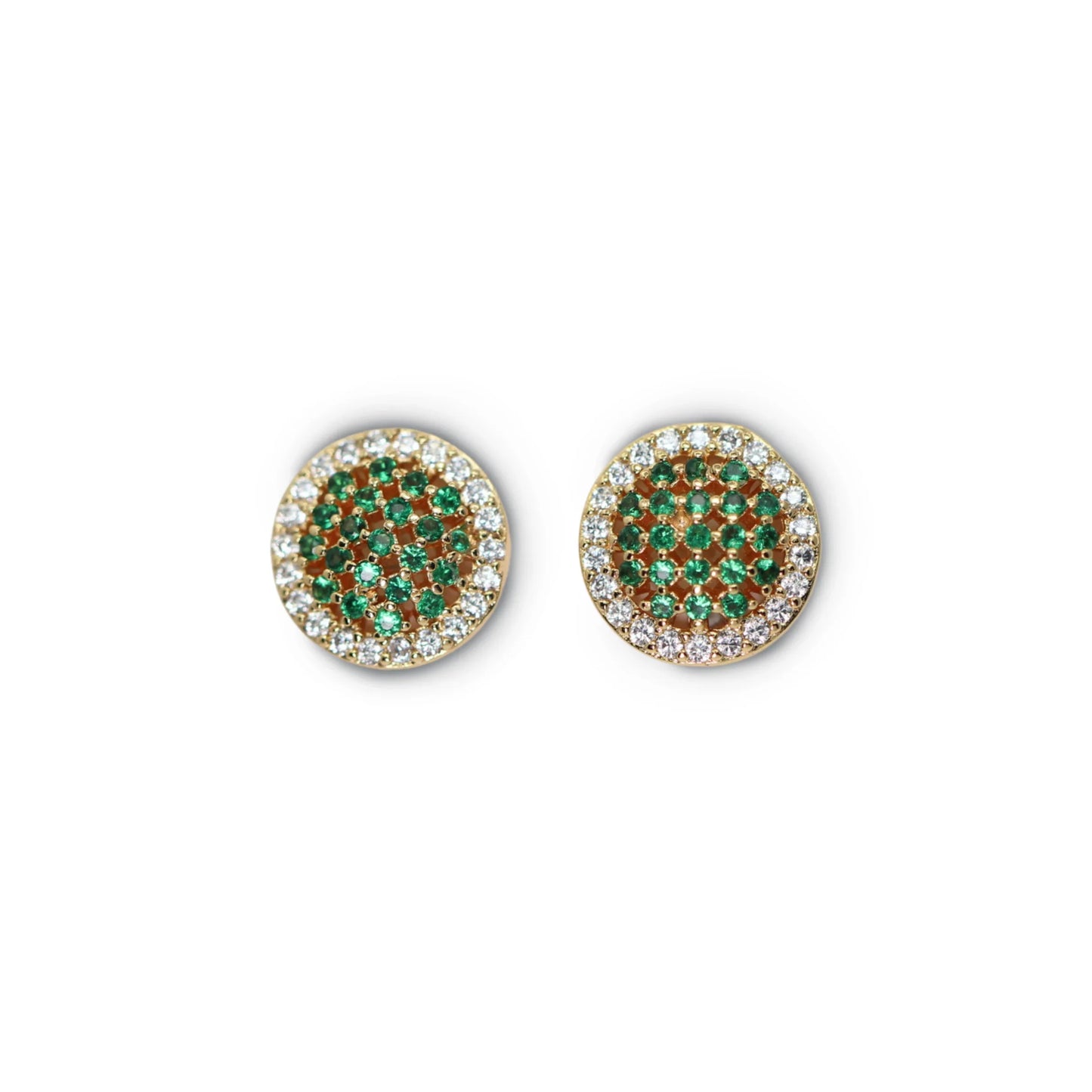 Green Glamour Gold Plated Stud Earrings - Amulya Gems
