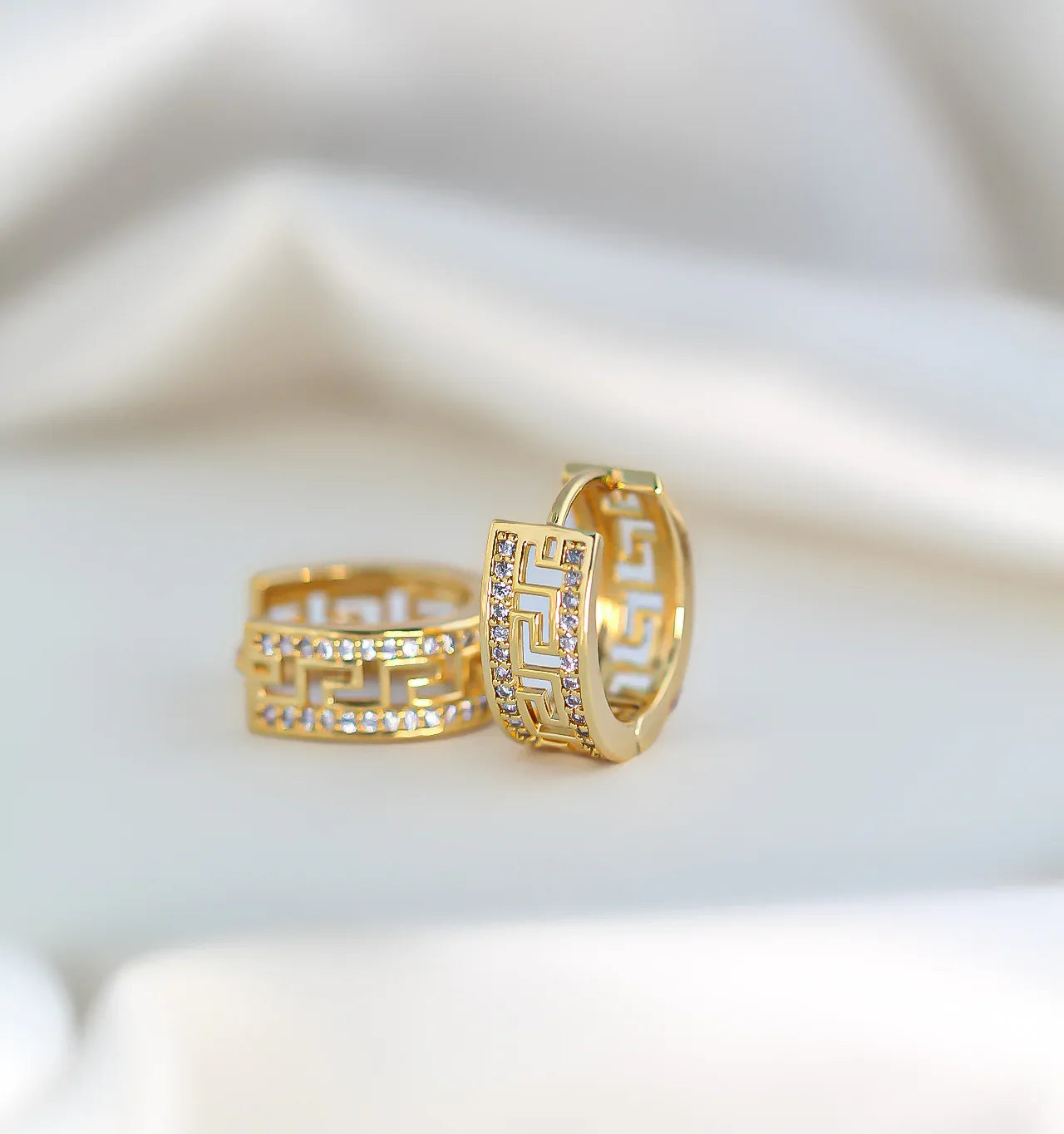 Zeno Gold Plated Hoop Earrings - Amulya Gems