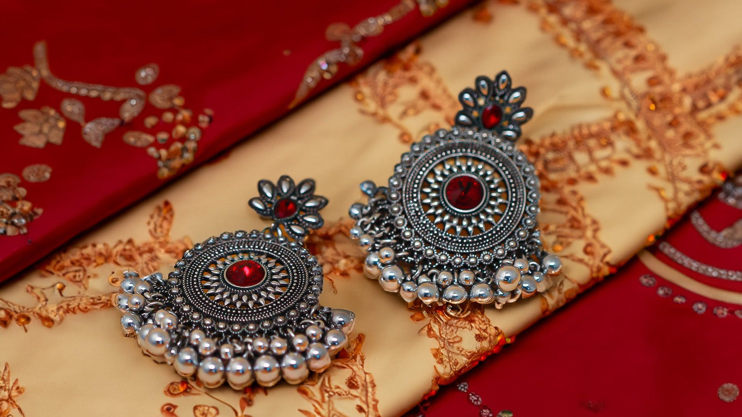 Lalita Oxidized Jhumkas - Amulya Gems