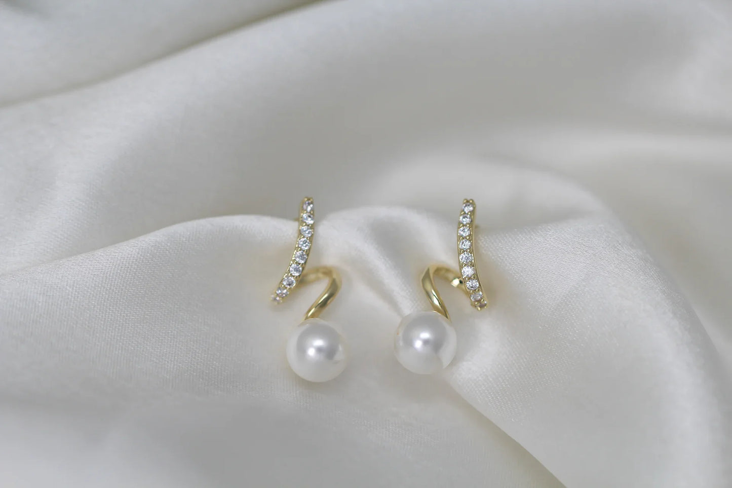 Twirl It Pearl Drop Earrings - Amulya Gems