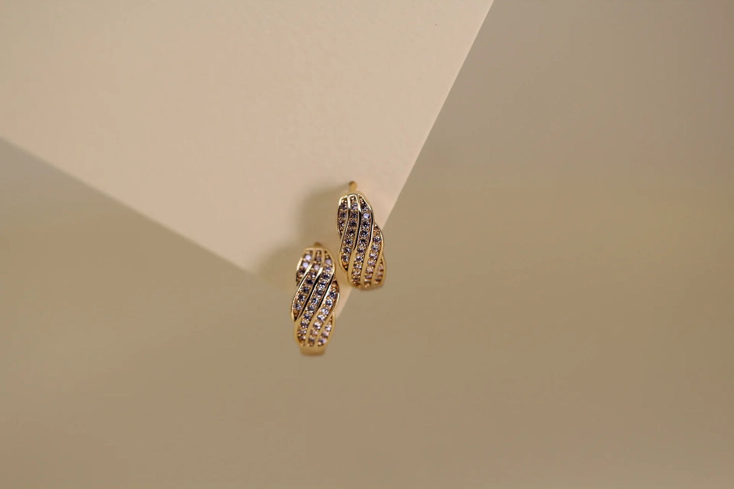 Pink Dazzle Gold Plated Hoop Earrings - Amulya Gems