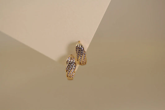 Pink Dazzle Gold Plated Hoop Earrings - Amulya Gems