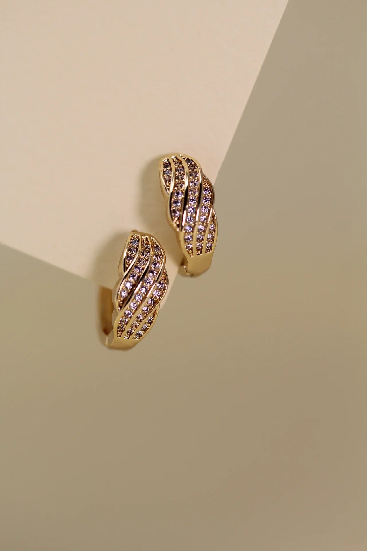 Pink Dazzle Gold Plated Hoop Earrings - Amulya Gems