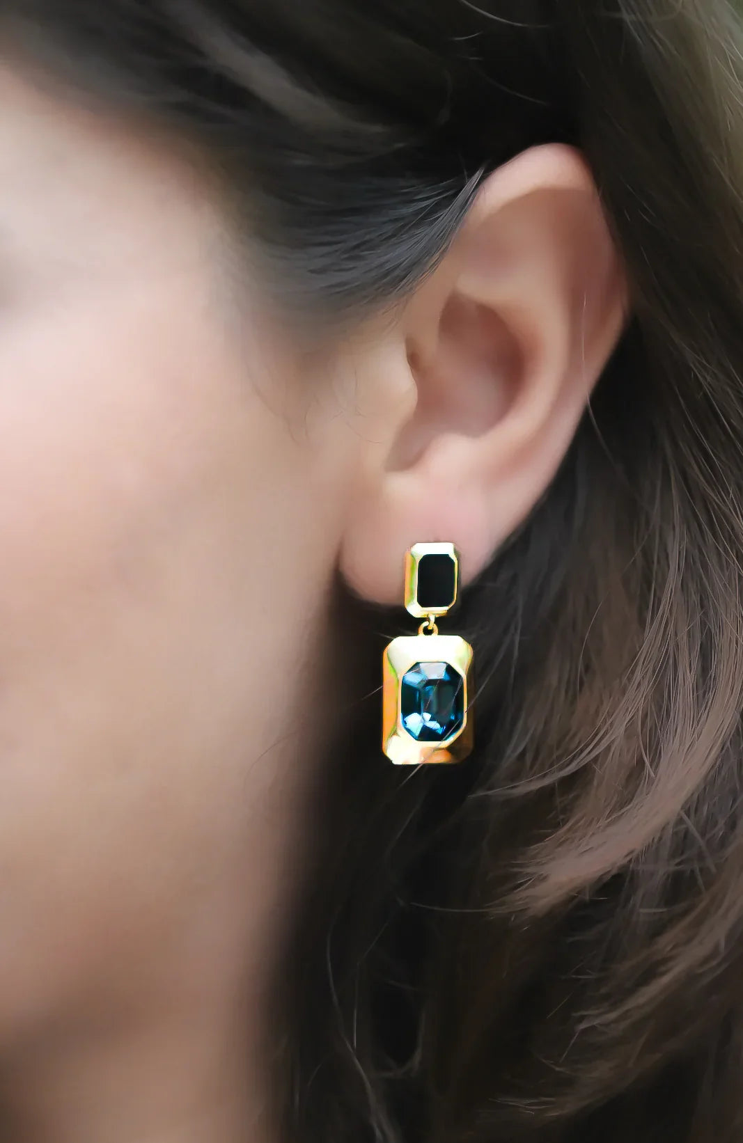 Octave Glam Gold Toned Drop Earrings - Amulya Gems