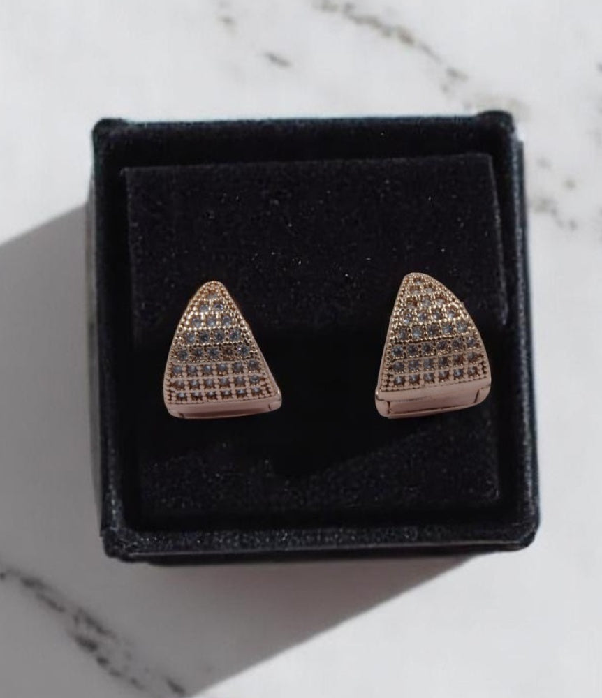 Glam Prism Rose Gold-Toned Stud Earrings
