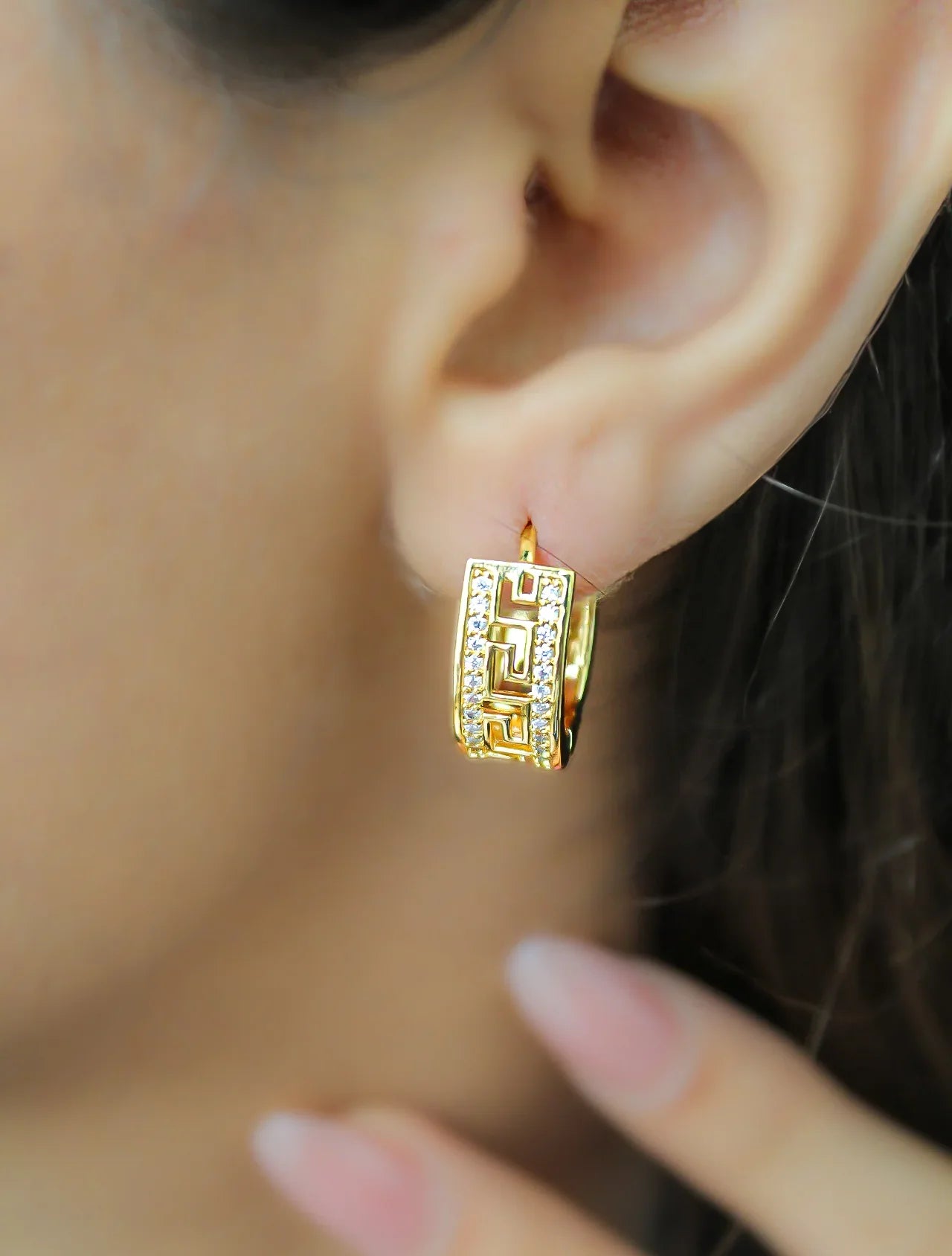 Zeno Gold Plated Hoop Earrings - Amulya Gems