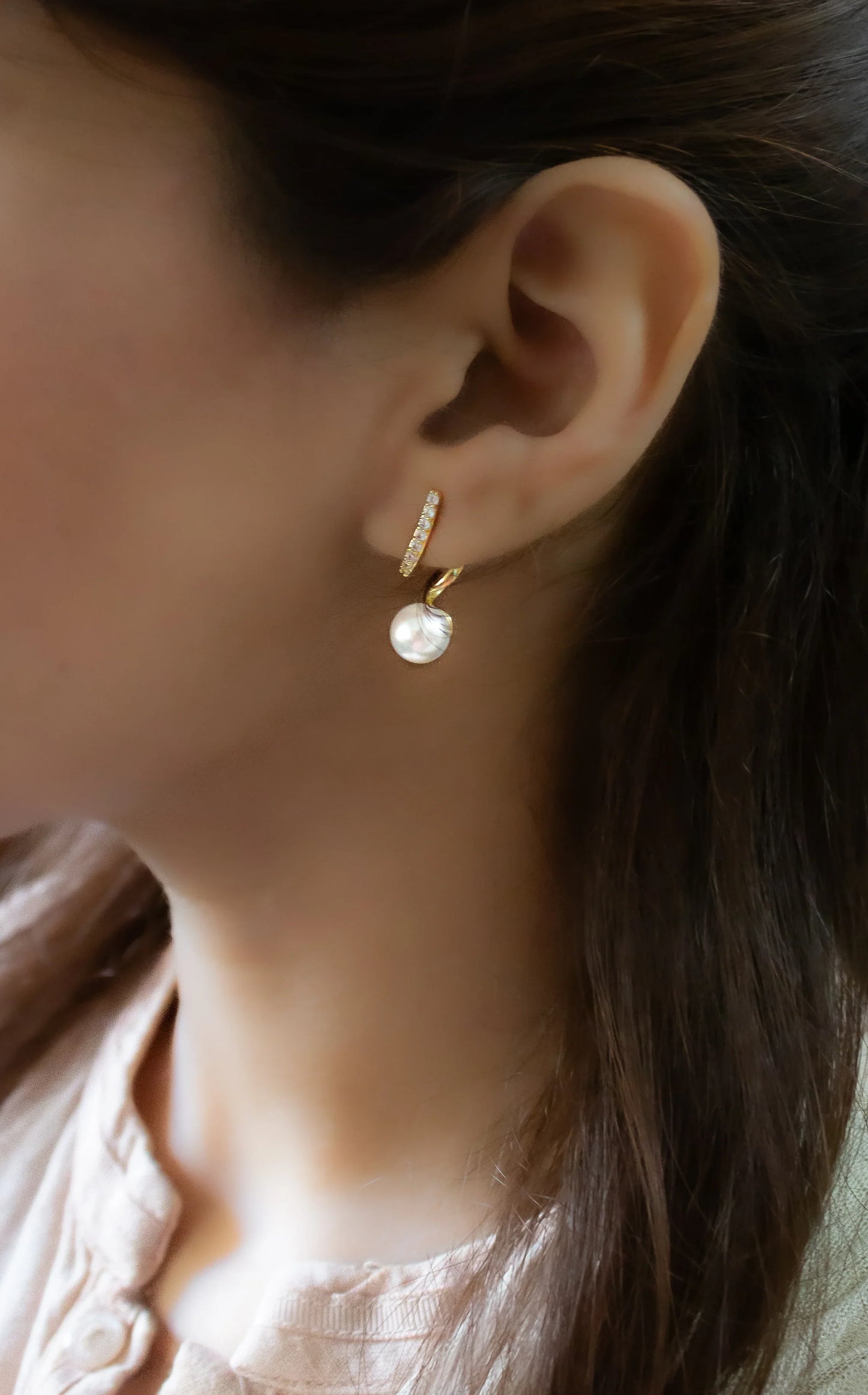 Twirl It Pearl Drop Earrings - Amulya Gems