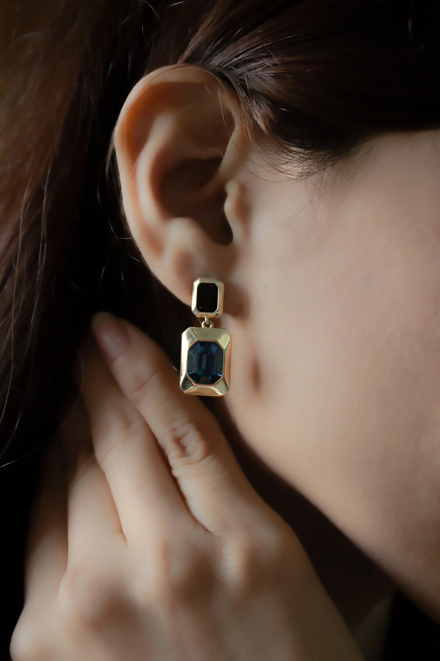 Octave Glam Gold Toned Drop Earrings - Amulya Gems