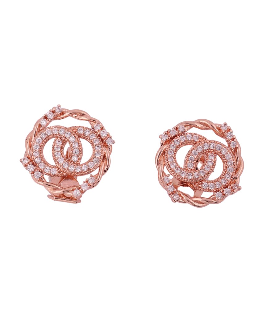 Rose Gold Twisted Glam Earrings