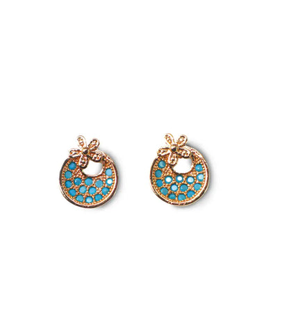 Blue Gliders Gold Plated Stud Earrings