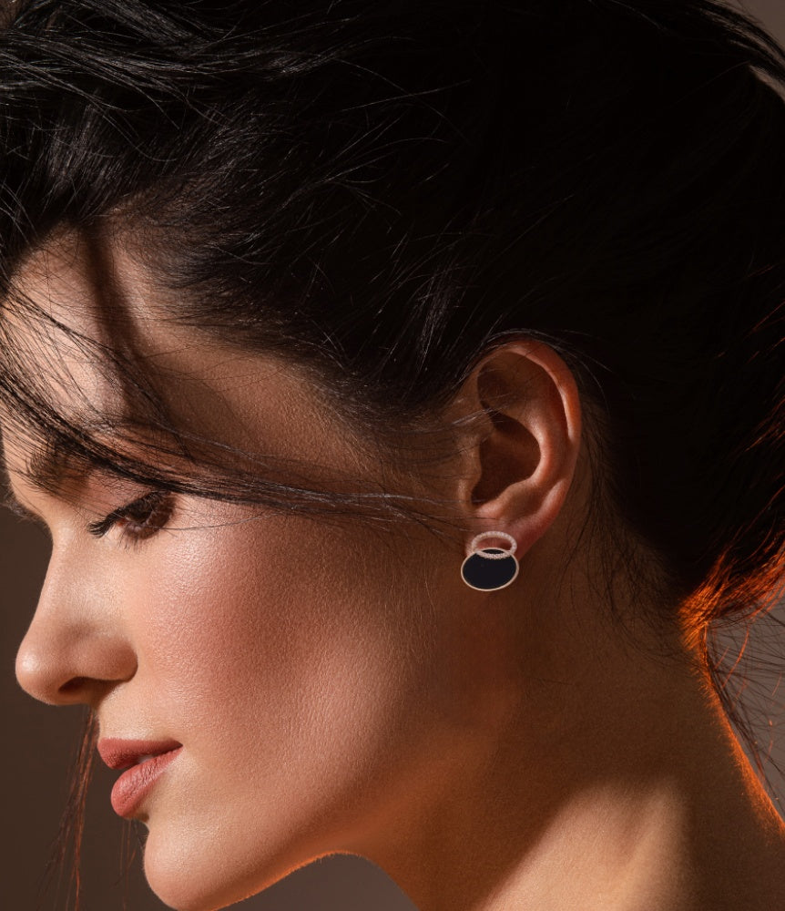 Eclipse Noir Stud Earrings