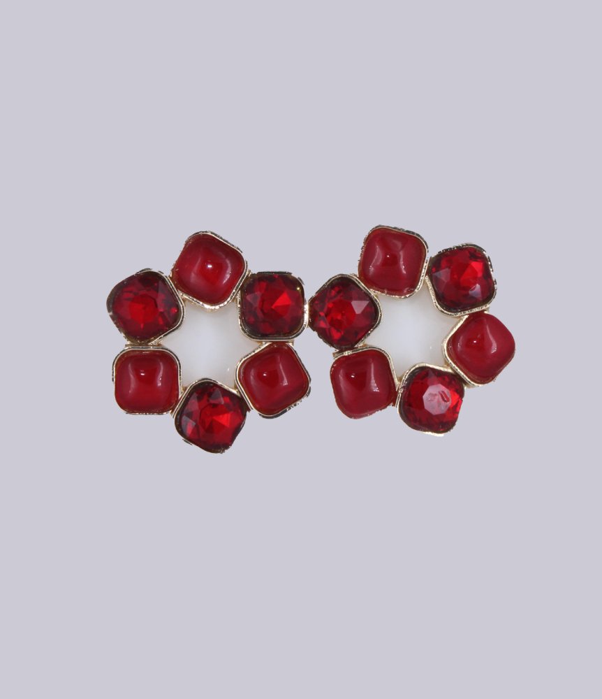 Red Radiance Stud Earrings
