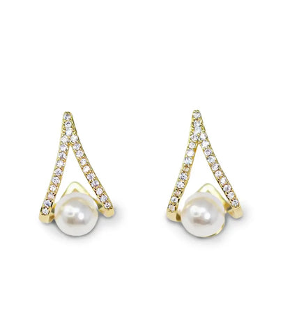 Ellen Pearl Drop Stud Earrings