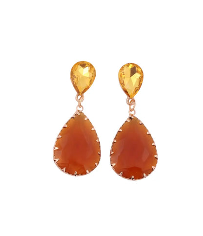 Citrine & Carnelian Drop Earrings