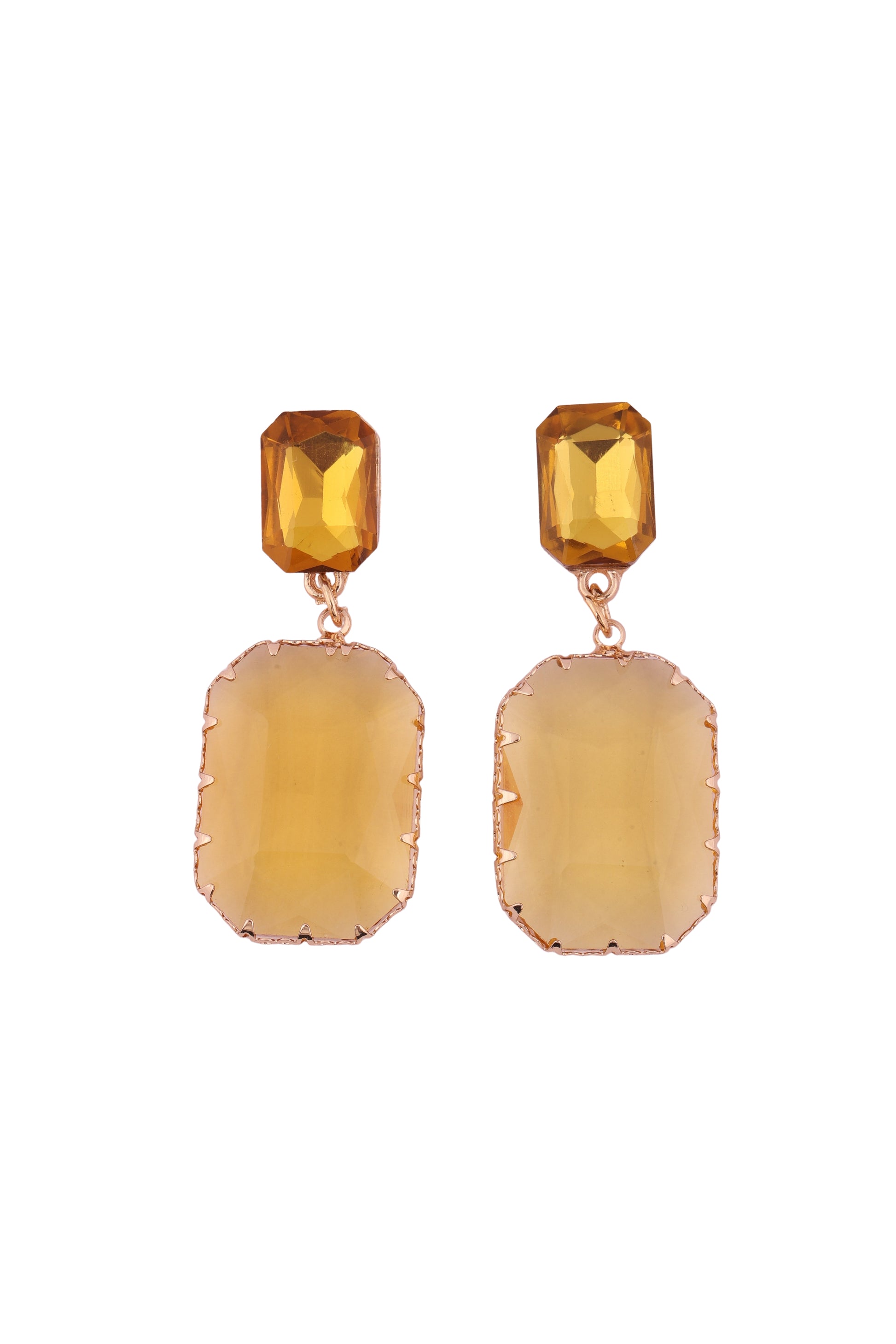 Elegant Yellow-Toned Statement Earrings - Amulya Gems
