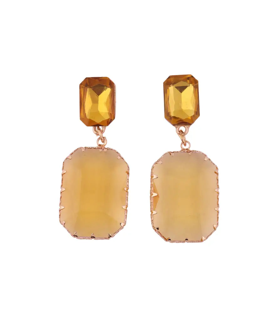 Elegant Yellow-Toned Statement Earrings