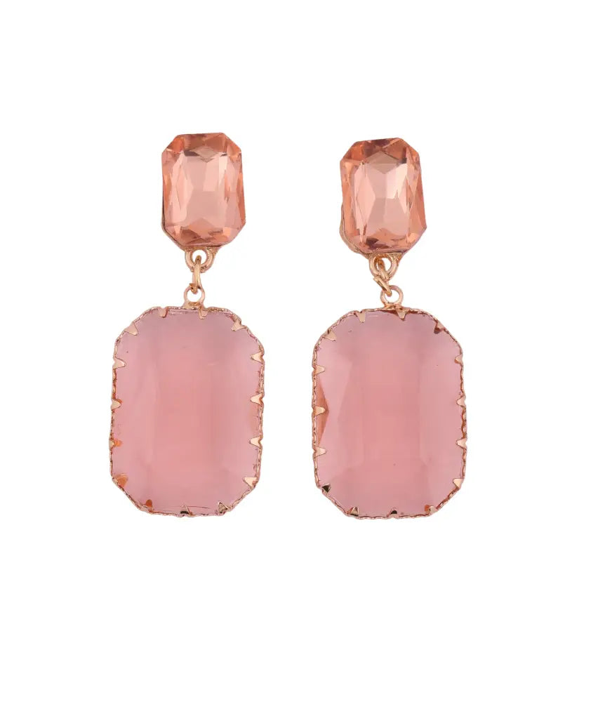 Blush Pink Gemstone Drop Earrings