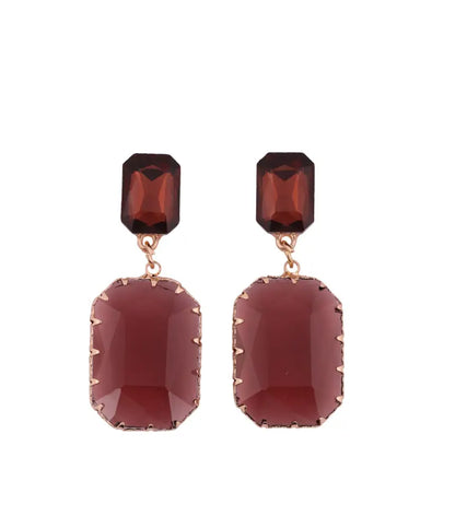 Elegant Purple Crystal Drop Earrings