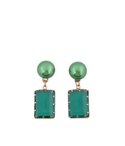 Elegant Emerald Green Drop Earrings