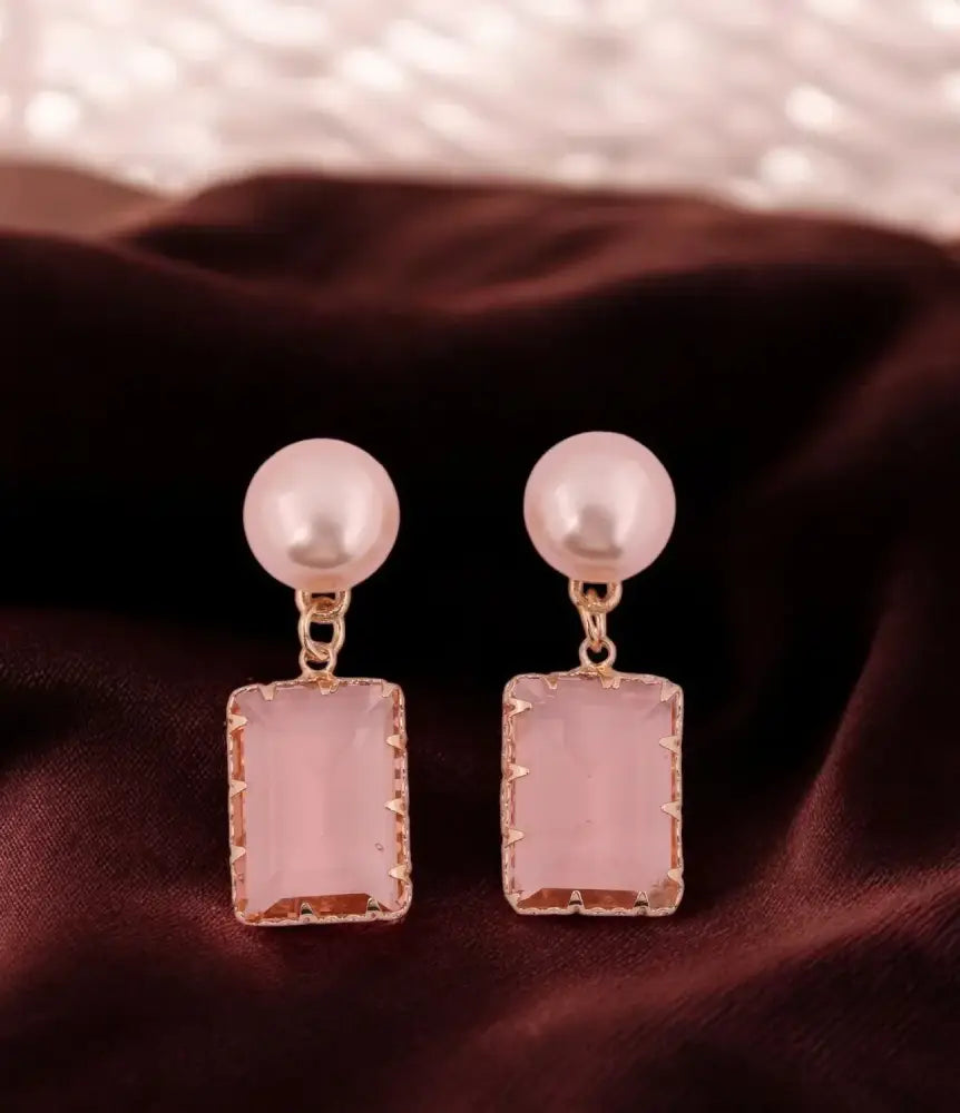 Blush Pink Pearl Drop Earrings