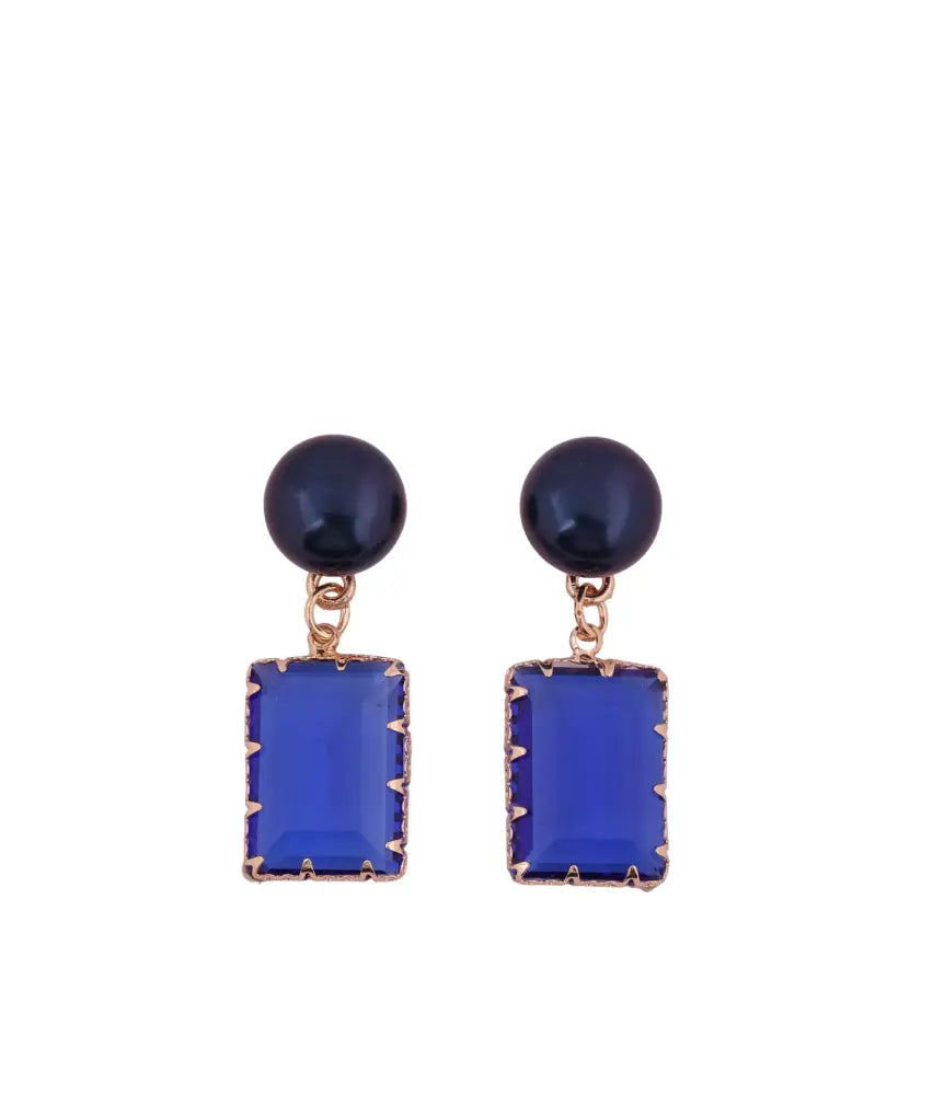 Royal Blue Elegance Peral Drop Earrings