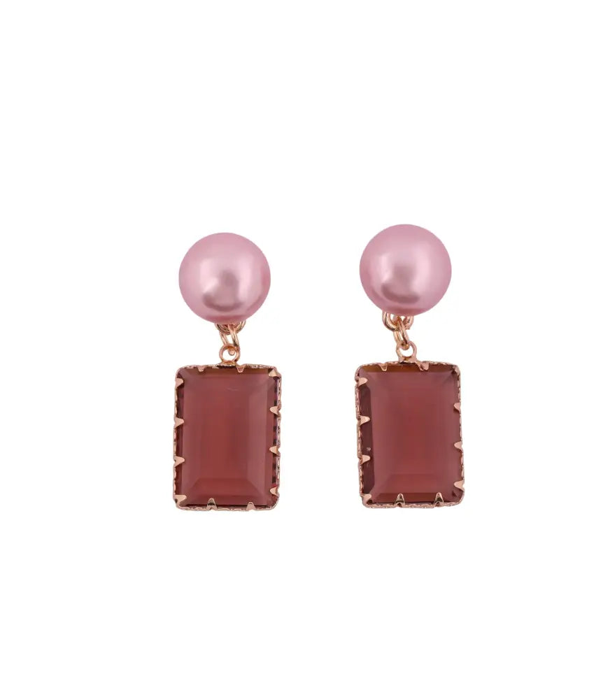 Elegant Rose Blush Drop Earrings