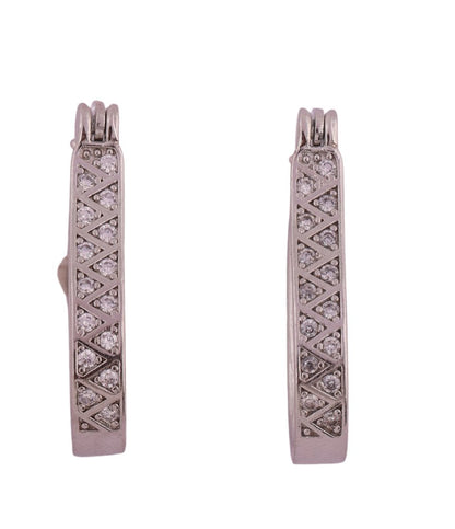 Diamond Lattice Hoop Earrings