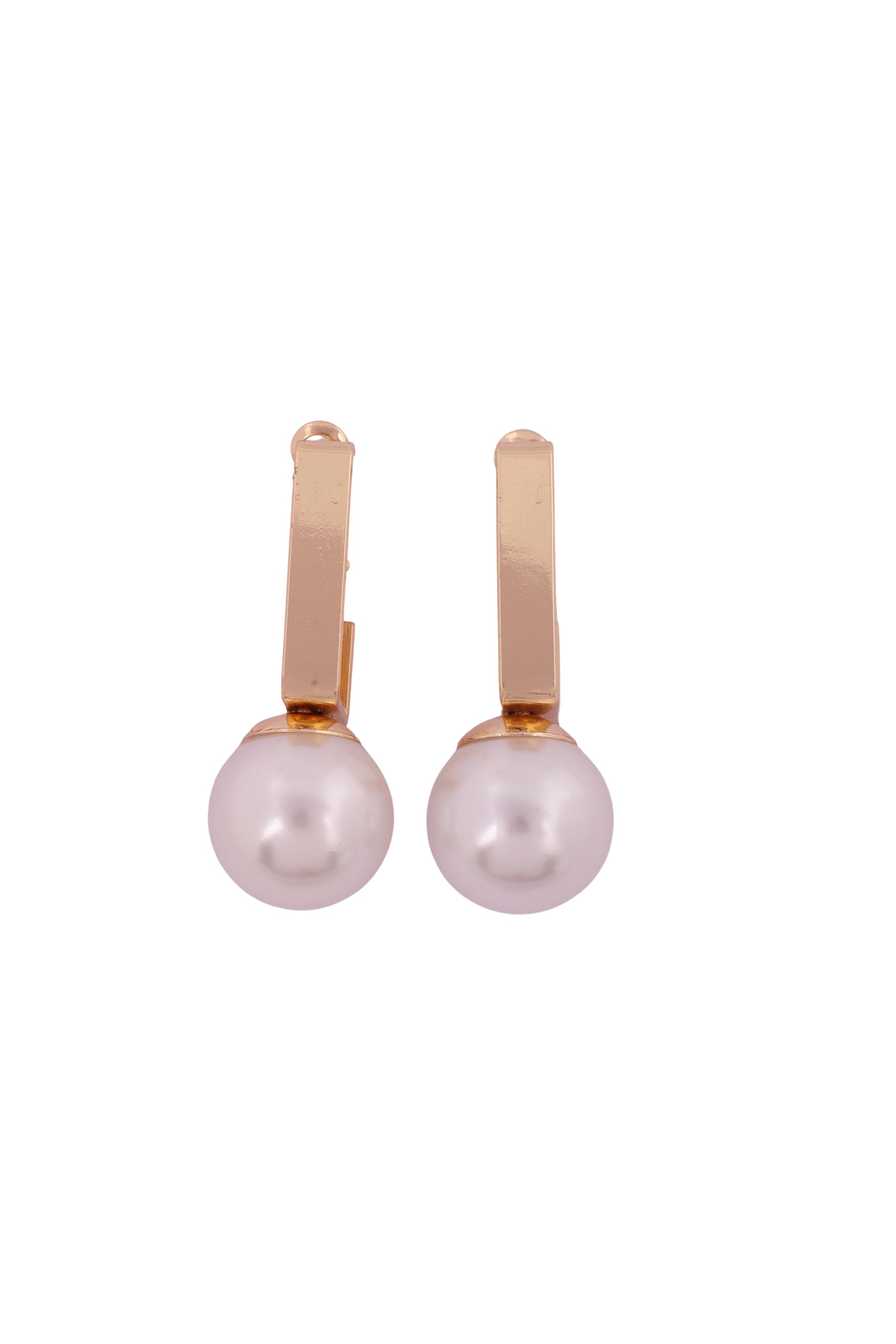 Elegant Gold-Plated Pearl Drop Earrings - Amulya Gems