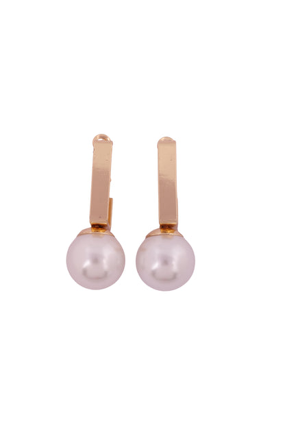 Elegant Gold-Plated Pearl Drop Earrings - Amulya Gems