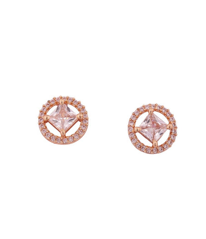 Dazzling Gold Crystal Stud Earrings