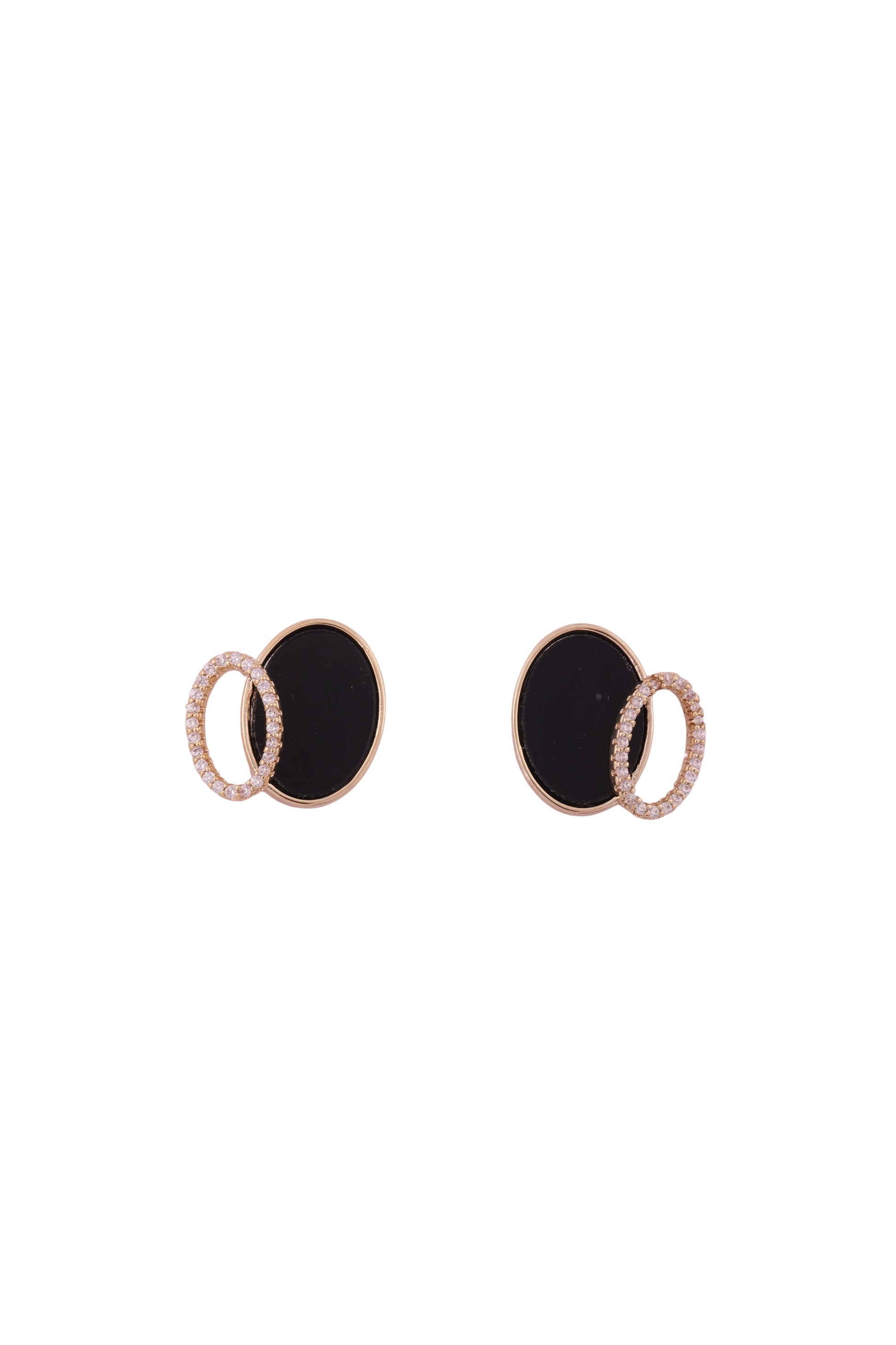 Eclipse Noir Stud Earrings - Amulya Gems