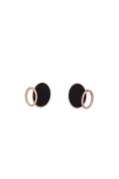 Eclipse Noir Stud Earrings - Amulya Gems