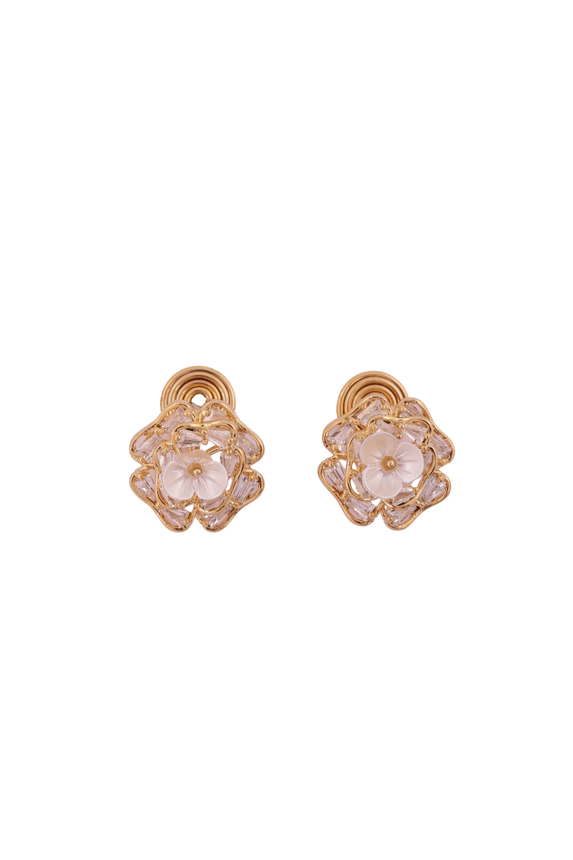 Floral Radiance Stud Earrings - Amulya Gems