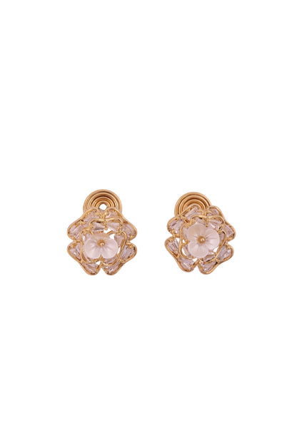 Floral Radiance Stud Earrings - Amulya Gems