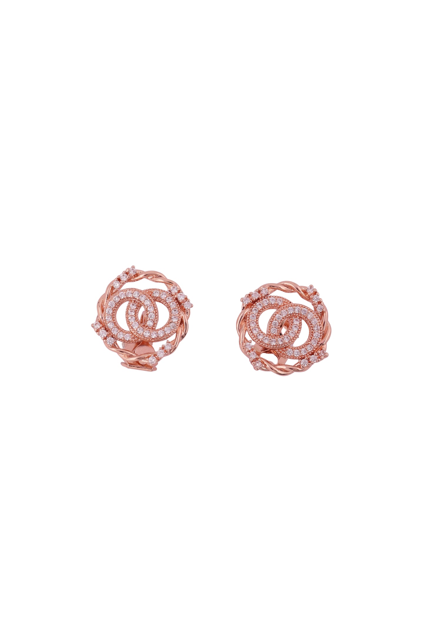 Rose Gold Twisted Glam Earrings