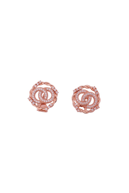 Rose Gold Twisted Glam Earrings