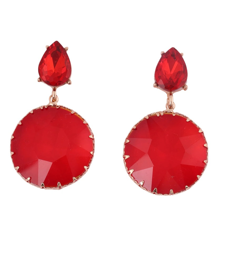 Scarlet Radiance Drop Earrings