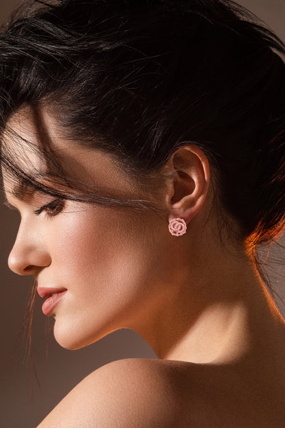 Rose Gold Twisted Glam Earrings