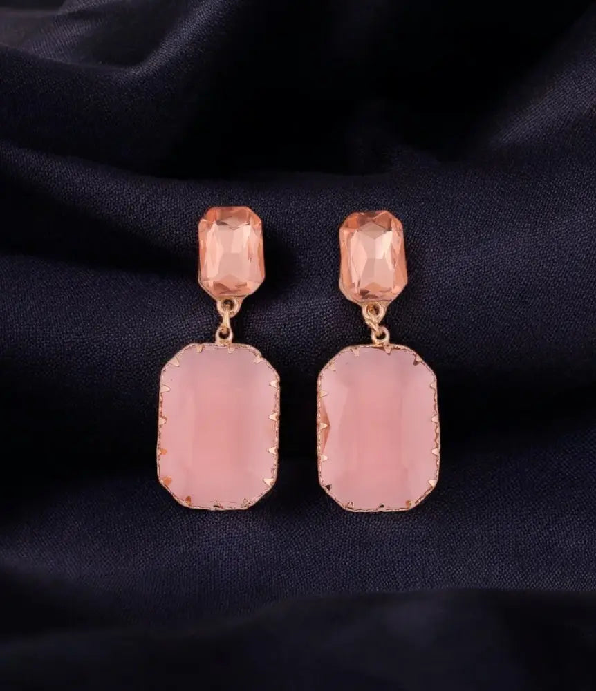 Blush Pink Gemstone Drop Earrings