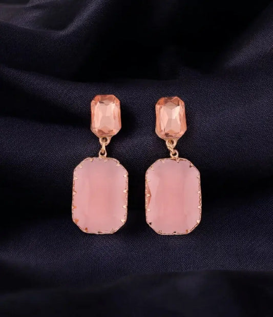 Blush Pink Gemstone Drop Earrings