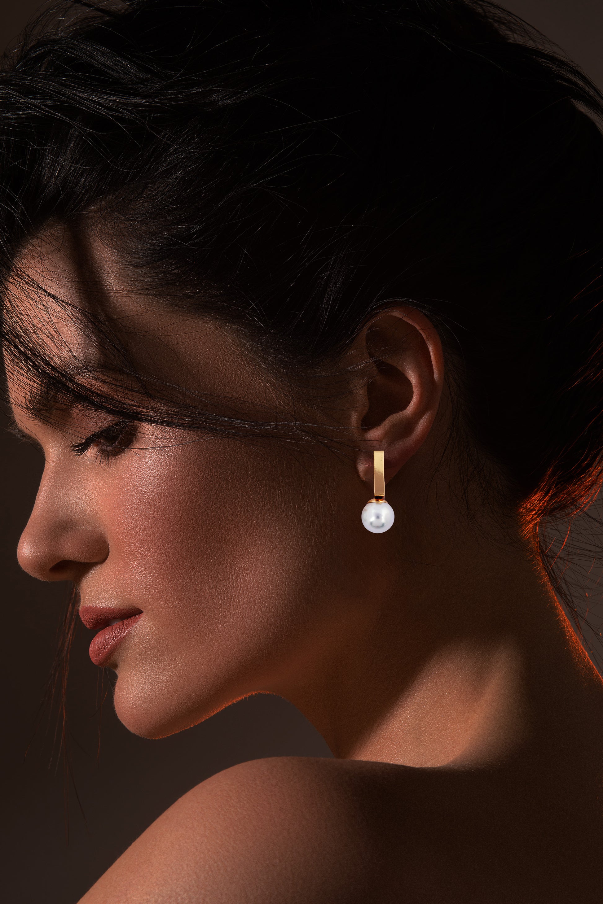 Elegant Gold-Plated Pearl Drop Earrings - Amulya Gems