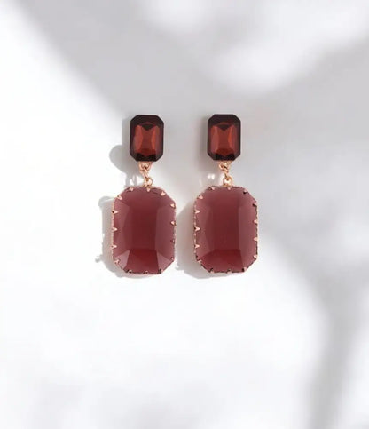 Elegant Purple Crystal Drop Earrings