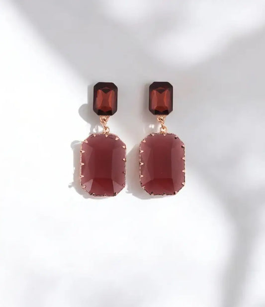 Elegant Purple Crystal Drop Earrings