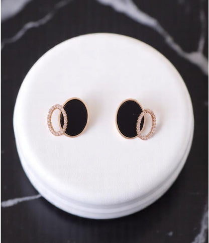 Eclipse Noir Stud Earrings