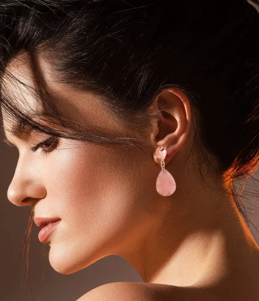 Rose Quartz Drop Earrings