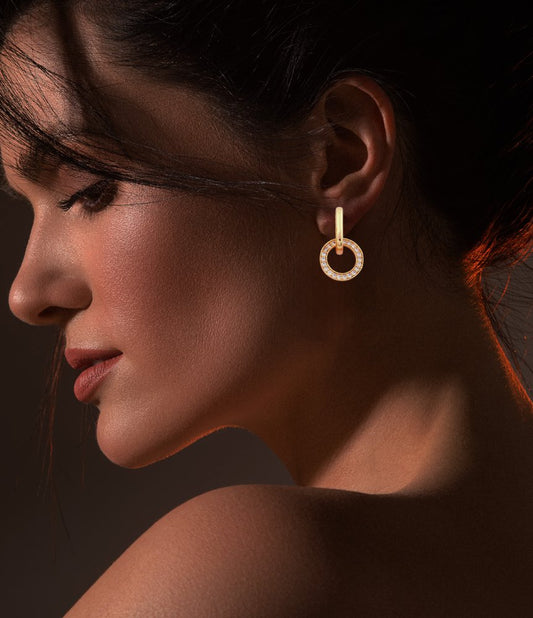 Sparkling Circle Drop Earrings – A Timeless Statement