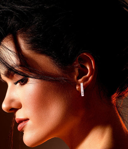Diamond Lattice Hoop Earrings